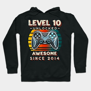 10th Birthday Gamer 10 Year Old Bday Boy Ten Son Hoodie